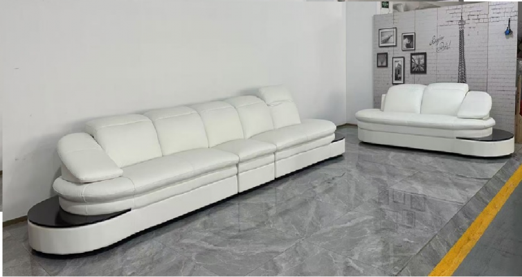Half Okrągły Skóra Sofa Narożnikowa kanapa Żywy krajobraz Okrągły Couch Siedziba Podkładka