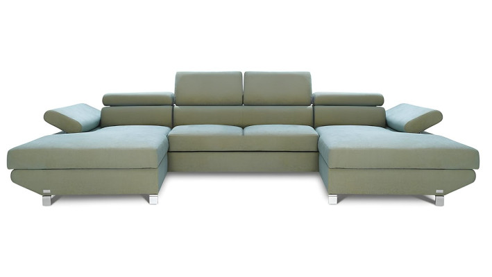 Nowoczesna narożna sofa w kształcie U z tkaniny