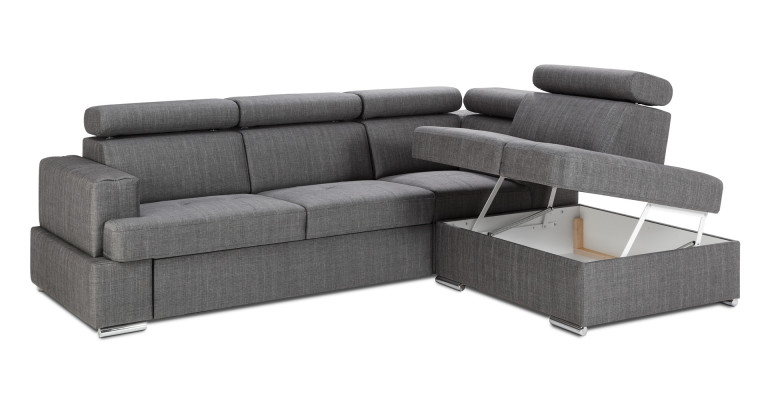 Narożnik w kształcie L z funkcją łóżka w nowoczesnym designie