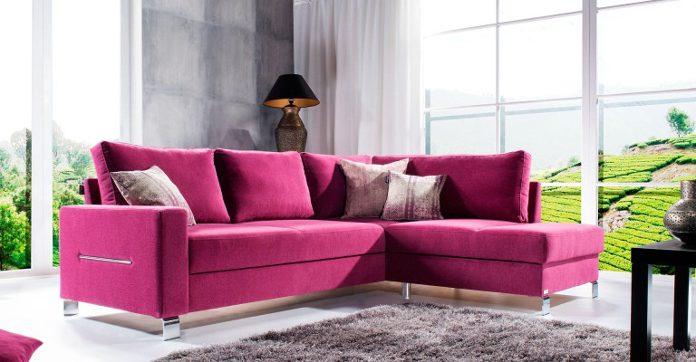 Sofa narożna w kształcie L z funkcją spania
