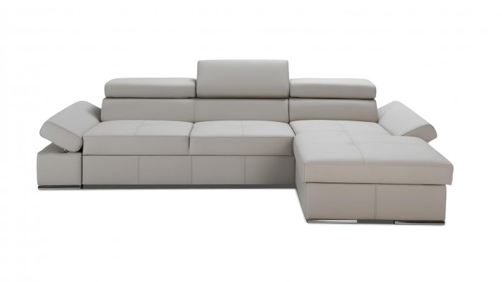 Nowoczesna narożna sofa z designem, tapicerowana w 100% skórą