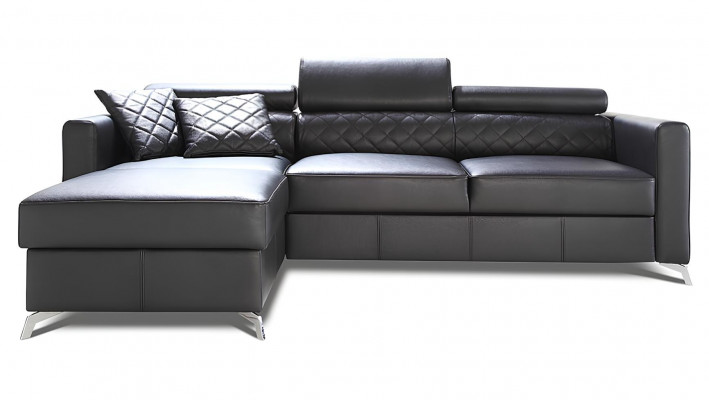 Narożnik z funkcją łóżka, design z tkaniny 100% włoskiej skóry