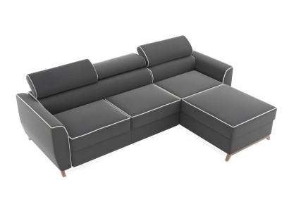 Nowoczesna szara sofa w kształcie L