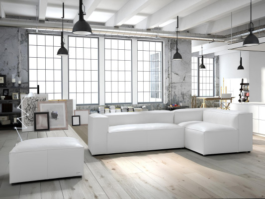 XXL narożnik sofa 100% WŁOSKA SKÓRA sofa fotel design zestaw sof