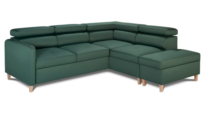 Nowoczesna narożna sofa w kształcie L z funkcją łóżka
