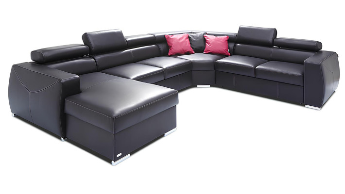 XXL Big sofa łóżko fotel do salonu z tapicerowanym siedziskiem krajobrazowym 100% prawdziwa skóra