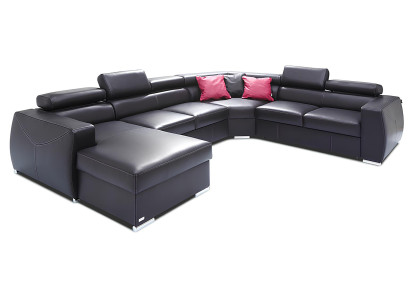 XXL Big sofa łóżko fotel do salonu z tapicerowanym siedziskiem krajobrazowym 100% prawdziwa skóra