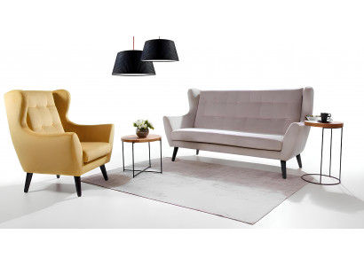 Fotel Club Lounge Designer Fotel Sofowy 1 Miejsce Relaks Telewizyjny Żółty Nowy