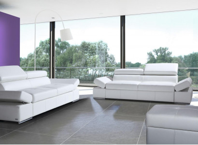 Funkcjonalna sofa 100% włoska skóra 2-osobowa nowoczesny design