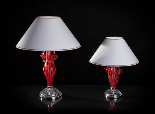 Czerwone lampy stołowe Lampada da tavolo Lampade Cristallo Moderne