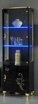 Zestaw mebli do salonu Witryna Lowboard Półka 3 sztuki Muri czarne