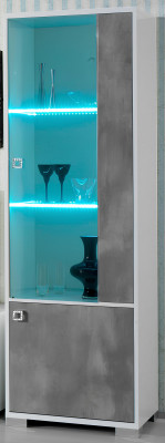 Zestaw mebli z podwójną witryną, konsolą, stolikiem RTV, meblem z witrynami szklanymi do salonu