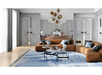 Sofa Narożnikowa kanapa Siedziba Okrągły Narożnik Sofy Materiał Salon Design Kanapy Podkładka Modern