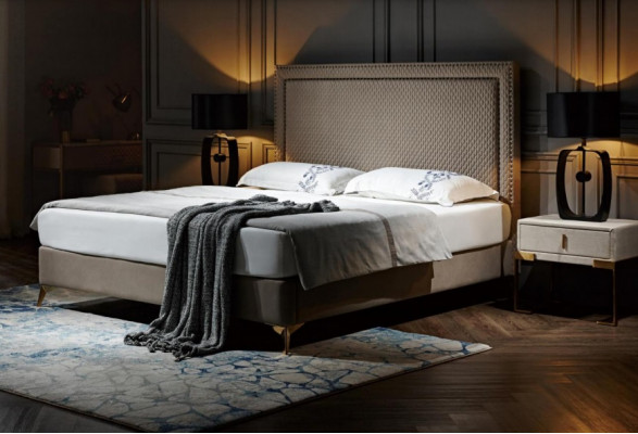 Podwójne łóżko łóżko małżeńskie design luksusowe Luxur łóżko tapicerowane designerskie łóżko Skóra łóżko