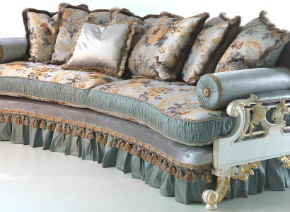 Designowa sofa 4-osobowa meble fotel włoskie niebieskie