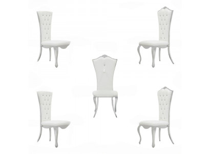 Design luksusowy fotel tapicerowany 4x krzesła do salonu jadalni