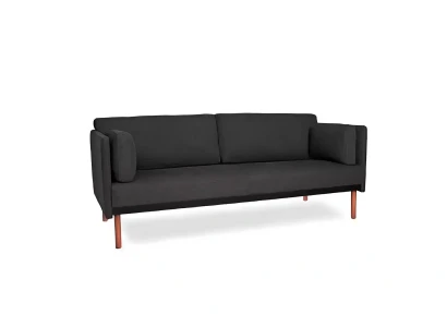 Designowa sofa trzyosobowa 3 miejsca fotele sofy design drewniane tkanina