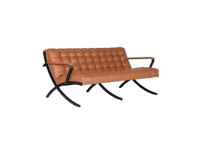 Luksusowa sofa Chesterfield trzyosobowa Relax Mobili z nowoczesnej skóry