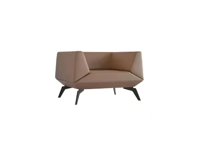 Fotel designerski z luksusowymi uszami do relaksu skórzany lounge