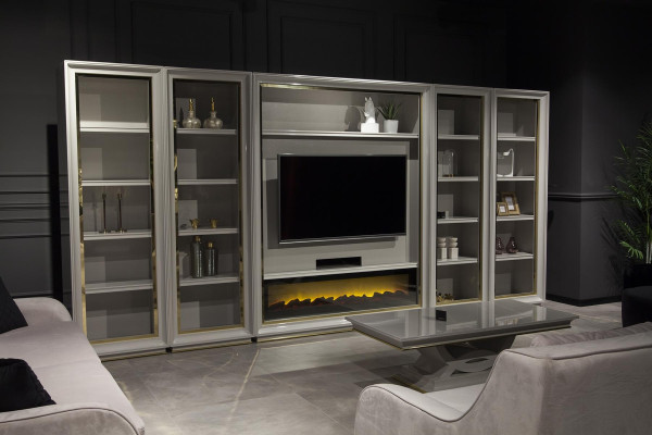 xxl ściana salonowa szafa ściany salonowe design meble kominek