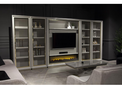 xxl ściana salonowa szafa ściany salonowe design meble kominek
