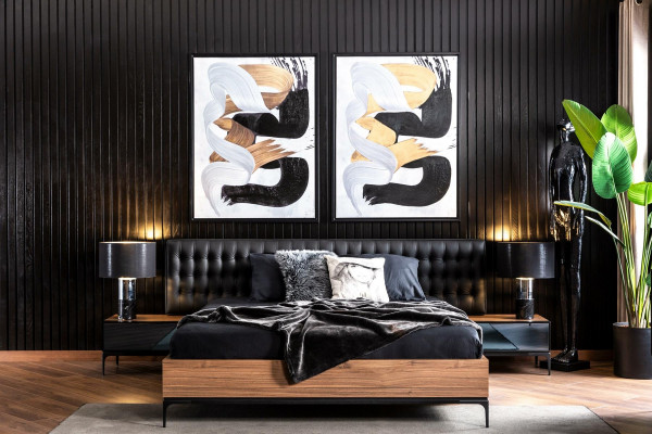 Luksusowa szafka nocna z szklanymi frontami Brązowa szafka Nocne stoliki Hotel