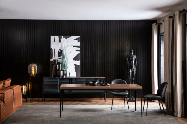 Luksusowy zestaw jadalniany stół 4x krzesło rozkładane komoda zestaw krzeseł