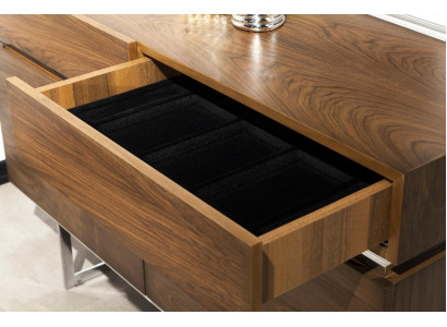 Luksusowa komoda 130cm z lustrem zestaw 2 części brązowy