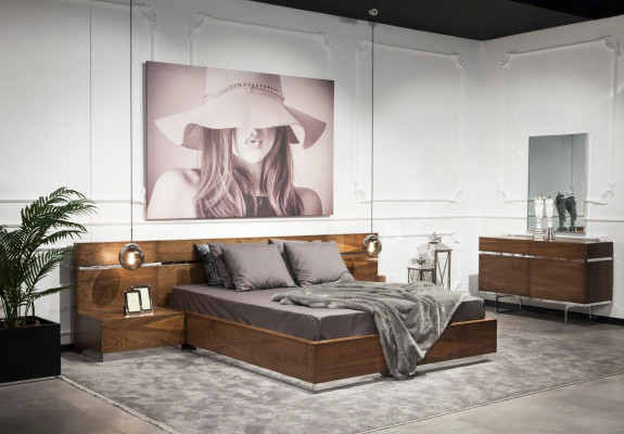 Luksusowa komoda 130cm z lustrem zestaw 2 części brązowy