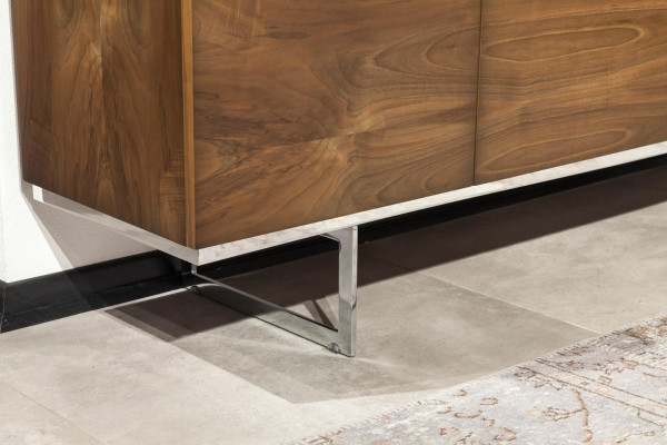 Sideboard + Lustro ze stali nierdzewnej Praktyczna niska szafka do przechowywania