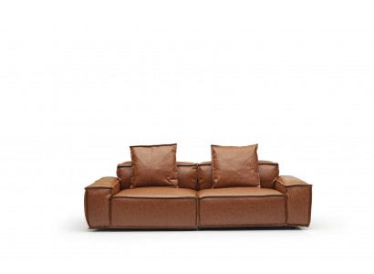 Sofa trzyosobowa 240cm brązowa poduszka wygodna salonowa