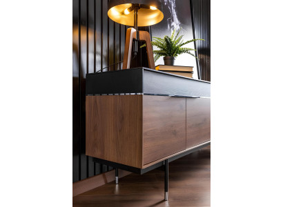 Zestaw mebli do jadalni z czarnymi fotelami