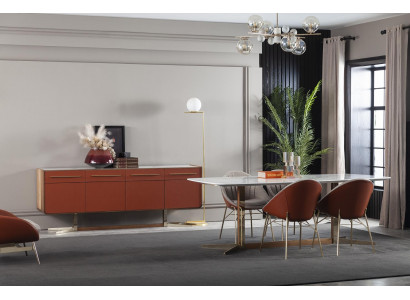 Luksowny stół jadalny z włoskiego designu z 4 krzesłami