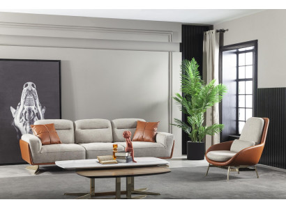 Fotel wypoczynkowy do salonu krzesło klubowe meble brązowe sofa