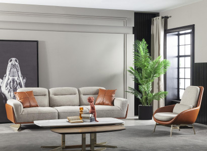 Fotel wypoczynkowy do salonu krzesło klubowe meble brązowe sofa