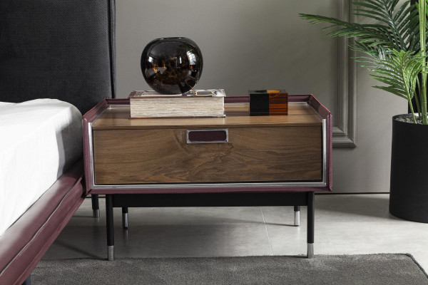 Luksusowa brązowa szafka nocna do sypialni, szafki loftowe, nowoczesna konsola