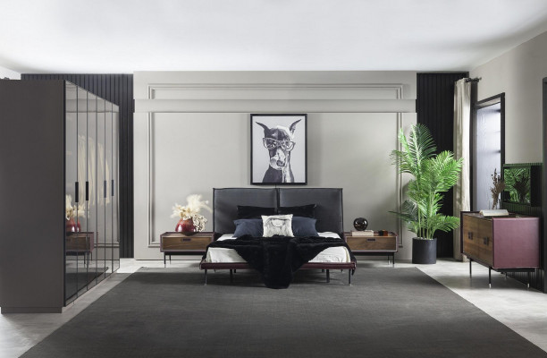 Luksusowa brązowa szafka nocna do sypialni, szafki loftowe, nowoczesna konsola