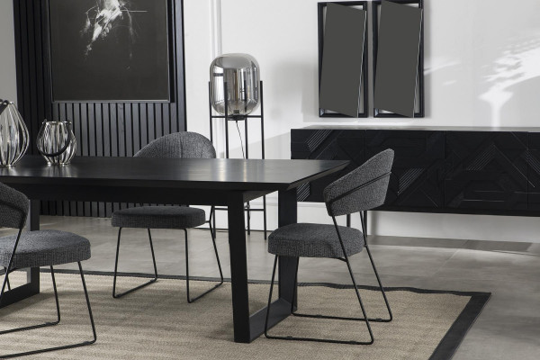 Luksusowy tapicerowany fotel loftowy szary ze skóry do kuchni