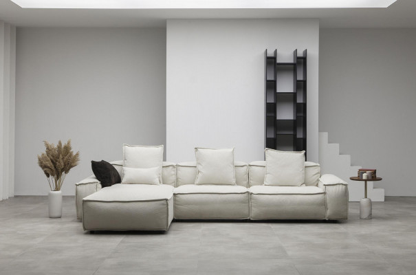 Nowoczesna narożna sofa w stylu wiejskim