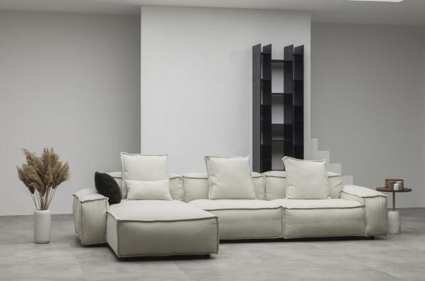 Nowoczesna narożna sofa w stylu wiejskim