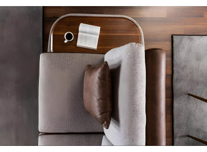 Sofa z szarego materiału 3-osobowa z stolikiem 3 częściowym