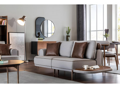 Sofa z tkaniny Zestaw sof Szare sofa 32 miejsca Stolik Meble