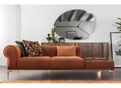 Sofa 321 miejsc Sofy Tkanina Tonalna Niebiesko-Pomarańczowa Fotel