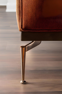 Nowoczesna sofa dwuosobowa w pomarańczowym materiale 234cm
