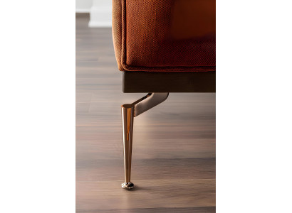 Nowoczesna sofa dwuosobowa w pomarańczowym materiale 234cm
