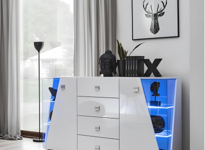 Biały designerski komoda do luksusowego wystroju salonu nowoczesne meble