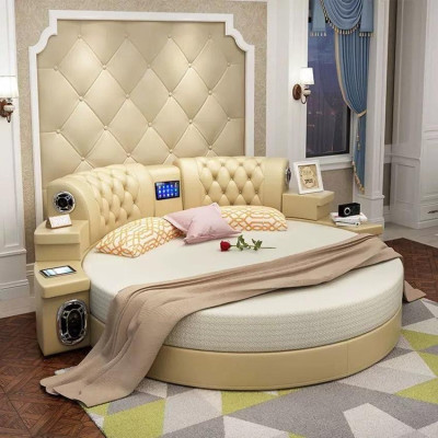 Okrągłe łóżko Okrągły Design łóżko Double Luxury Hotel Frame Sleeping Pokój