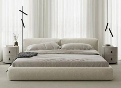 Eleganckie szare łóżko tapicerowane nowoczesny design luksusowe łóżko