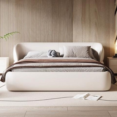 Nowoczesna tapicerowana sofa z funkcją spania meble szare tkaniny eleganckie