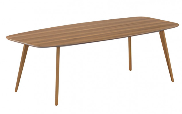 Nowoczesny stół kawowy z drewna i białego z przestrzenią do przechowywania oraz eleganckimi drewnianymi nogami